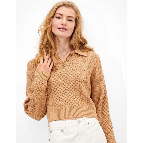 American Eagle Outfitters Sweaters - NWT American Eagle Cable Knit Polo Sweater
